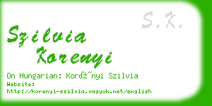 szilvia korenyi business card